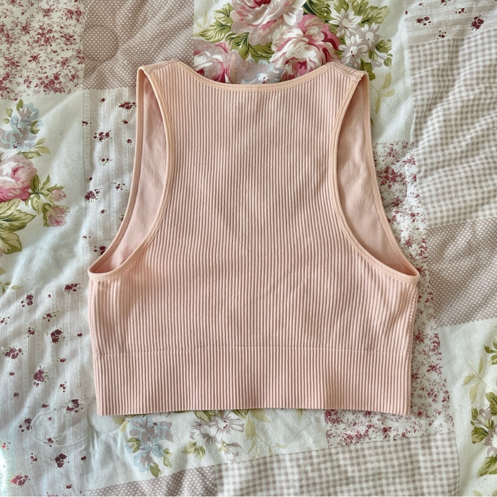 Garage Pink Ribbed Crop Top - Picture 2 of 2